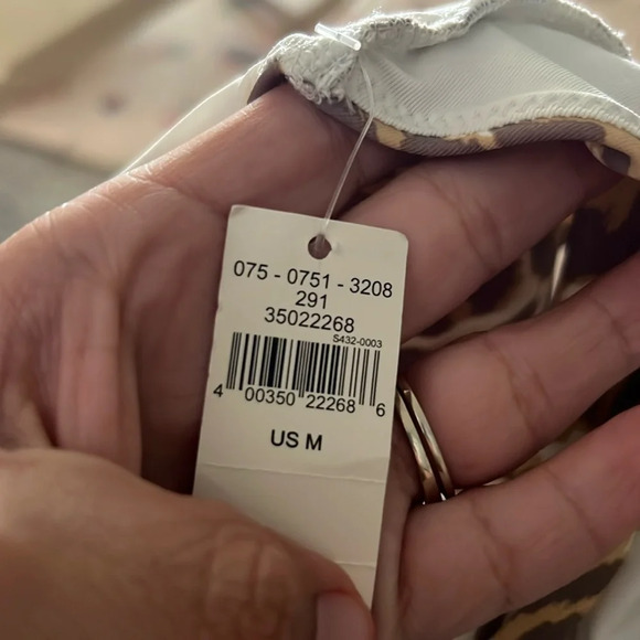 Aerie Animal Print Wrap One Piece Bikini Tan Brown Cheetah Leopard M Medium - Picture 4 of 6